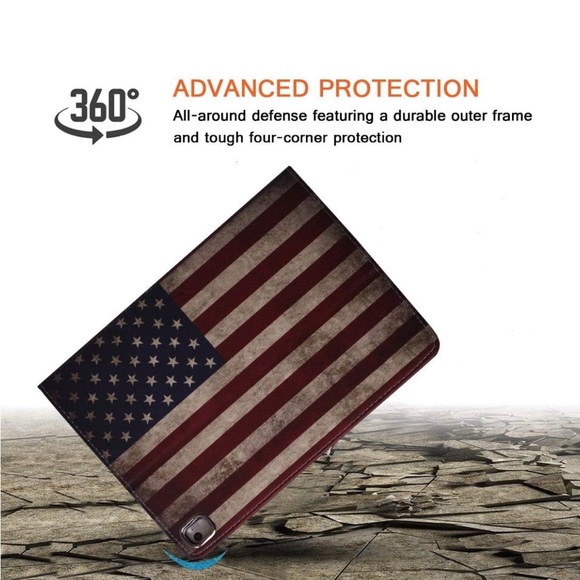 iPad Mini Protective Case Vintage American USA Flag NWT Adjustable - Picture 9 of 11